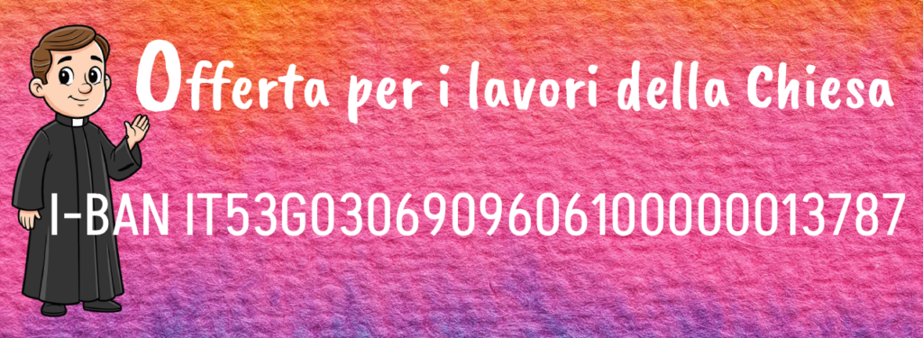 Banner con l'IBAN della parrocchia